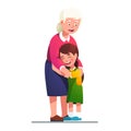 Smiling grand mother embracing grand daughter kid Royalty Free Stock Photo