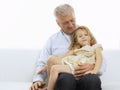 Smiling Grandfather & Granddaughter Royalty Free Stock Photo