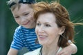 Smiling grandmother with grandson