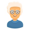 Smiling grandmother icon, cartoon style