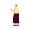 Smiling old woman grandmother speaking on mobile phone with family or friends. Royalty Free Stock Photo