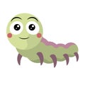 Smiling green caterpillar bug. Vector Royalty Free Stock Photo