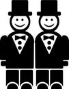 Smiling grooms - gay wedding couple