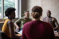 Smiling group of diverse businesspeople having a meeting together Royalty Free Stock Photo