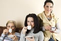 Smiling group of women at coffee Royalty Free Stock Photo