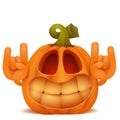 Smiling Halloween Pumpkin Jack Lantern emoticon cartoon character