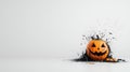 Smiling Halloween pumpkin with splash effect white isolate background Royalty Free Stock Photo