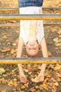 Smiling hanging girl Royalty Free Stock Photo