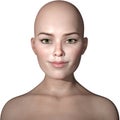 Smiling, Happy Bald Woman Isolated