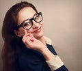 Smiling happy business woman in glasses. Royalty Free Stock Photo