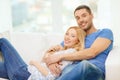 Smiling happy couple at home Royalty Free Stock Photo