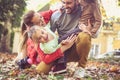 Smiling happy family playing together. Royalty Free Stock Photo