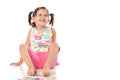 Smiling happy little girl sit Royalty Free Stock Photo