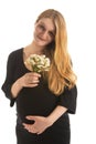 Smiling happy pregnant blonde woman Royalty Free Stock Photo