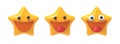 Smiling happy star emoji icon. 3D image