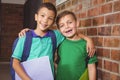 Smiling happy students looking at the camera Royalty Free Stock Photo