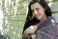 Smiling happy young woman with dreadlocks outdoor prtrait