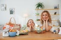 Smiling and having fun. Happy mother and daugher celebrating Easter holidays together Royalty Free Stock Photo