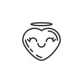 Smiling Heart Face emoji With Halo line icon