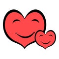 Smiling heart faces icon, icon cartoon