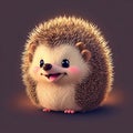 A smiling hedgehog with spiky quills can create a cheerful and cute t-shirt design.