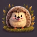 A smiling hedgehog with spiky quills can create a cheerful and cute t-shirt design.