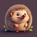 A smiling hedgehog with spiky quills can create a cheerful and cute t-shirt design.