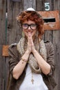 Smiling hipster girl Royalty Free Stock Photo