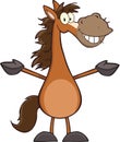 Smiling Horse Cartoon Mascot Character With Open Arms Royalty Free Stock Photo