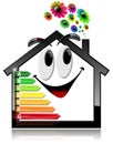 Smiling House with Energy Efficiency Rating