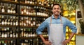 Smiling indian barman or waiter at wine bar Royalty Free Stock Photo