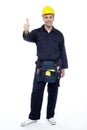 Smiling industrial engineer showing thumbs up