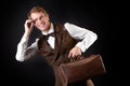 smiling intelligent gentleman in the Victorian style. Vintage retro