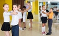 Children dancing pair dance in class Royalty Free Stock Photo