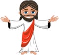 Smiling Jesus Christ Open Hands Isolated