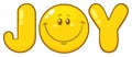 Smiling Joy Yellow With Smiley Face Cartoon Character