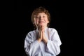 Smiling karate boy in white kimono isolated on Royalty Free Stock Photo