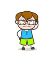 Smiling Kid with Fancy Eye Frame - Cute Cartoon Boy Illustration