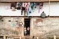 Boys in door of poor house in Manado