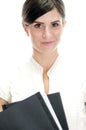 Smiling lady with files Royalty Free Stock Photo