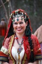Smiling Lady in Gypsy Costume at Medieval Fair