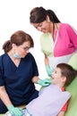 Smiling or laughing child in dental office Royalty Free Stock Photo