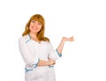 Smiling laughing girl in nurse uniform Royalty Free Stock Photo