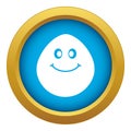 Smiling lime icon blue vector isolated