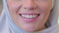 Smiling Lips of Young Arab Woman with Hijab