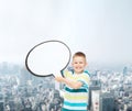 Smiling little boy with blank text bubble Royalty Free Stock Photo