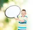Smiling little boy with blank text bubble Royalty Free Stock Photo