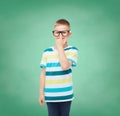 Smiling little boy in eyeglasses Royalty Free Stock Photo