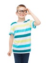 Smiling little boy in eyeglasses Royalty Free Stock Photo