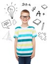 Smiling little boy in eyeglasses Royalty Free Stock Photo